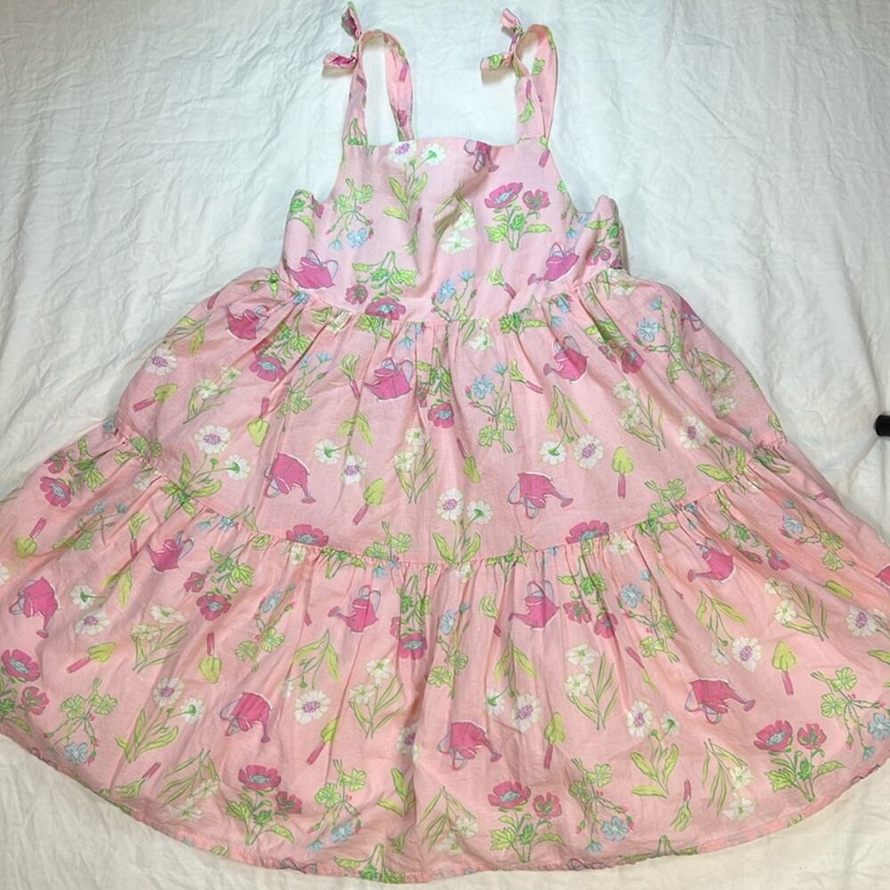 Sigurd OlsenGirls‎ size 6 sundress smocked back pink floral 100% Cotton summer